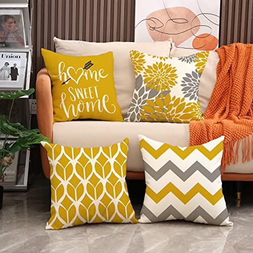 Aeuihmebg 4PCS Cushion Covers 45 x 45cm Linen Throw Pillow Covers...