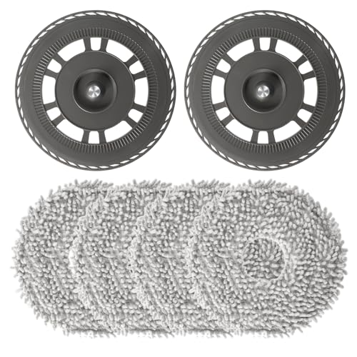 4 Paños de Fregona con 2 Soporte de Repuesto Accesorios, Adecuadas para Dreame L10s Pro Ultra Heat, X30 Ultra, X40 Ultra, X40 Master, L40 Ultra, L20 Ultra, Mova E30 Ultra Robot Aspirador