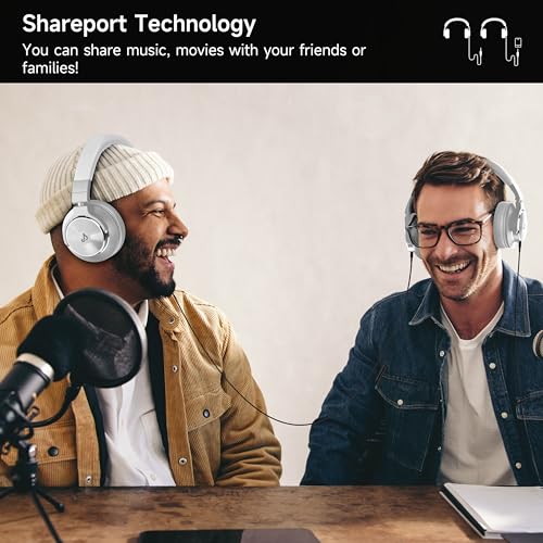 Image of Wired Over Ear Headphones, Studio Monitor & Mixing DJ Headphones with 50mm Neodymium Drivers and 1 /4 to 3.5mm Jack for Guitar AMP Podcast Piano Keyboard (Silver)