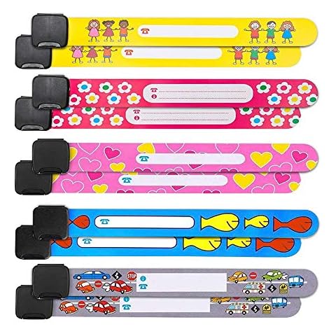 Safety Wristband for Child Safety ID Wristband, 10 Pcs Kids ID Bracelet Waterproof and Reusable SOS Bracelets Emergency Bands for Children Boys Girls Toddler Baby Cover