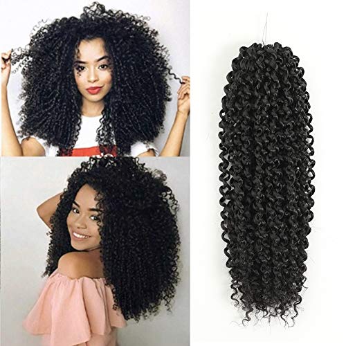 Afro 4 Packs 11 Inch Softbob Crochet Hair Jerry Curl Crochet Braiding Hair Afro Kinky Curly Twist Hair Kanekalon Synthetic Hair Extensions 24 Strands 45g/Pack (11" 4packs, 2#)
