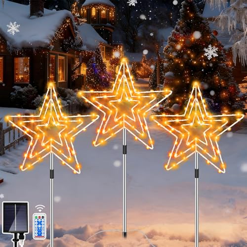 Cozymeow 3x75 Led Stern Outdoor, Solar Weihnachtsbeleuchtung Außen...