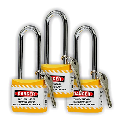 Asian Loto Long Shackle Jacket Padlock with 3 Keys (Set of 3), Yellow (B09PTN3Q68) Amazon Price History, Amazon Price Tracker