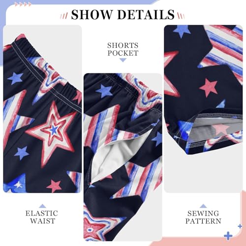 ZZXXB Stars and American Flag Boys Long Pants Soft Trousers Elastic Waist Kids Lounge Bottoms with Pockets S-XL4
