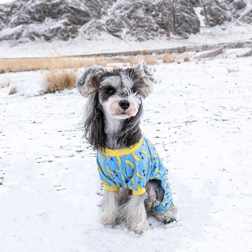Image of CuteBone Soft & Stretchy Dog Pajamas - Cozy Pet Jammies Breathable Jumpsuit for Small Dogs - All-Season Comfy Outfit Easy-On Pullover Design - Keeps Pets Warm & Comfortable P06XXL