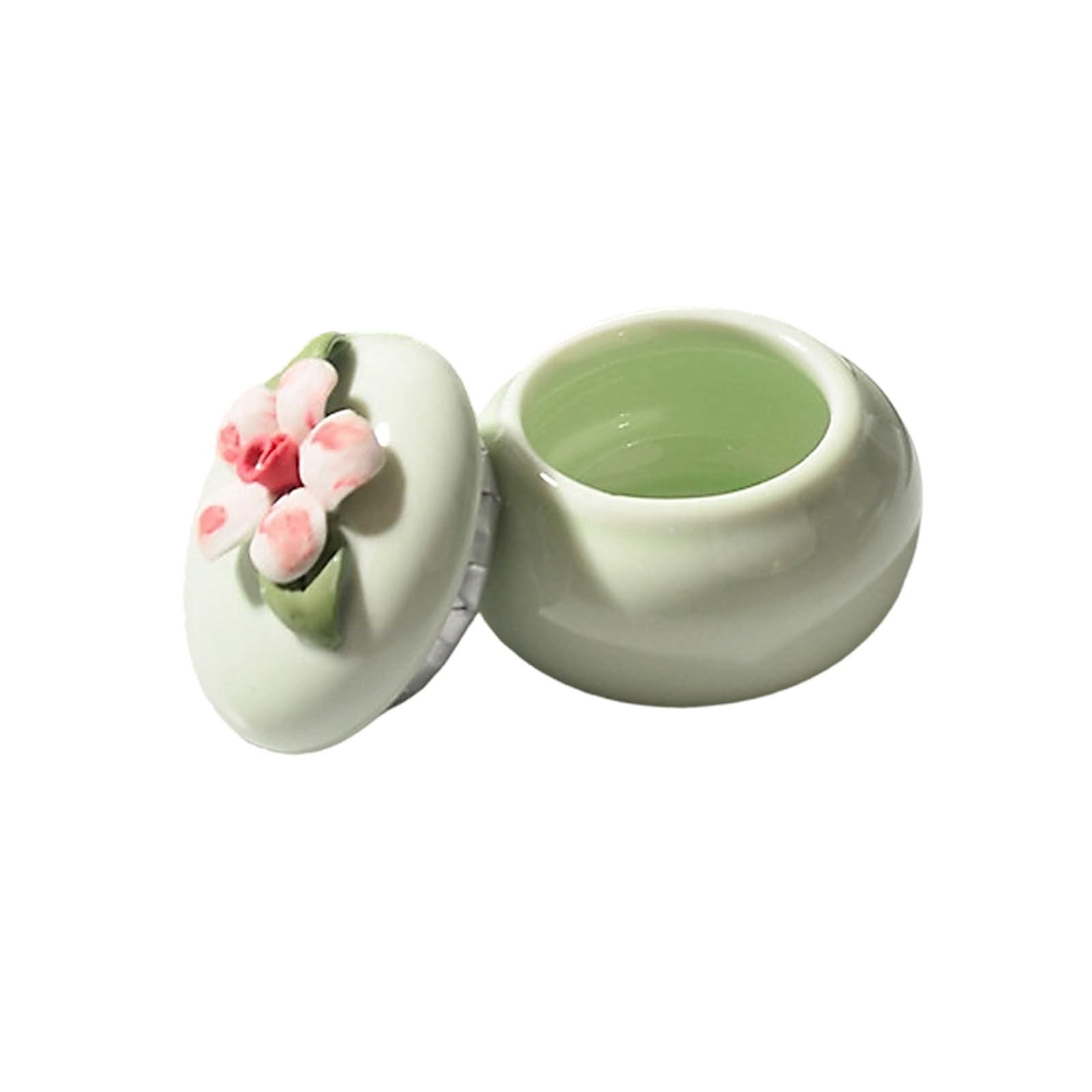 ZEPFJHE Styles 35ml Ceramic Tea Canister with Artistic Hand Painted Detail Storage Jar Wedding Candy Box Tea Conservation Jar Blossomy Can