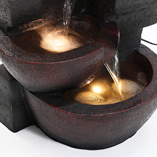 Jeco Zen Tiered Pots Fountain With Led Light #TOP5