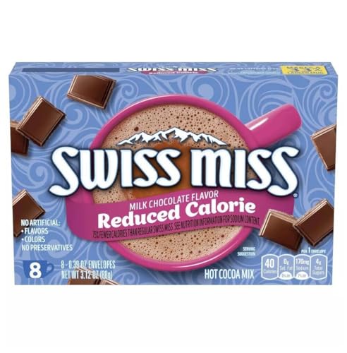 Swiss Miss Reduced Calorie Milk Chocolate Flavored Hot Cocoa Mix, 8 Count Hot Cocoa Mix Packets