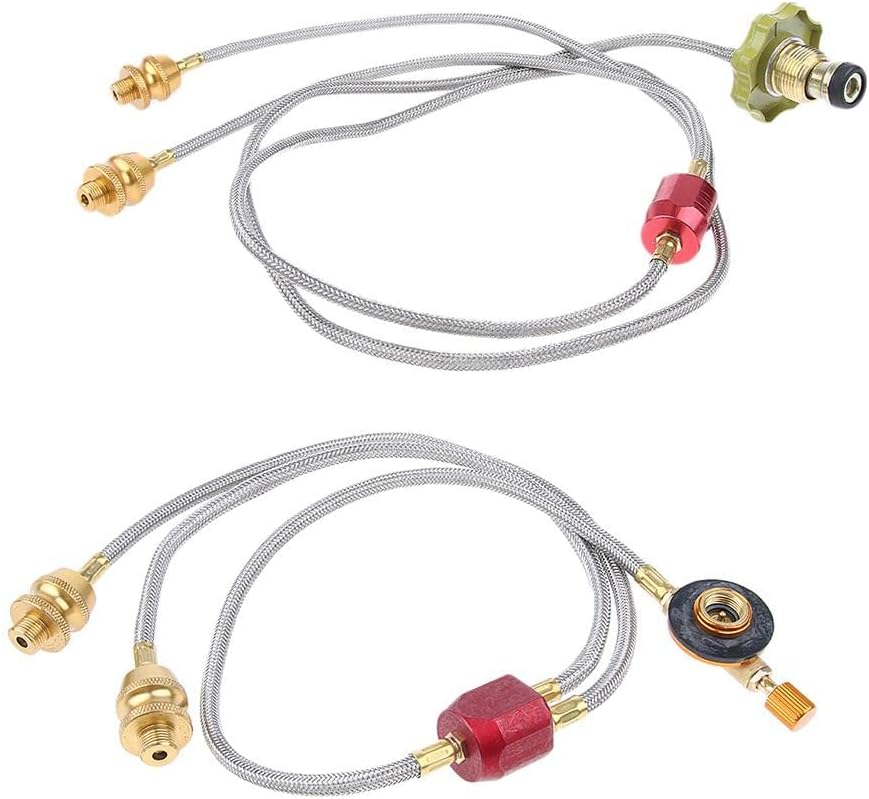 Gas Hose with Quick Connect Fittings for Double Stoves | Easy Install & Disconnect | Perfect for Camping, BBQ, Travel | Propane Hose Adapter Replacement Pipe - 72cm