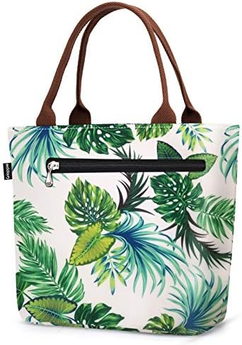 Gloppie Lunch Bag Women Insulated Lunch Box Leakproof Beach Cooler Lunch Tote Meal Prep Purse for Adults Lunch Pail Lunchbag Loncheras Para Mujer Reusable Lunch Container 9L Hawaiian Palm Leaf