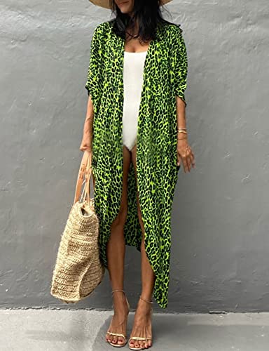 Image of Bsubseach Stylish Tie Dye Open Front Long Kimono Swimsuit Coverup for Women | Loose Fit Boho Style Bathing Suits Cardigans,Summer Causal Resort Wear