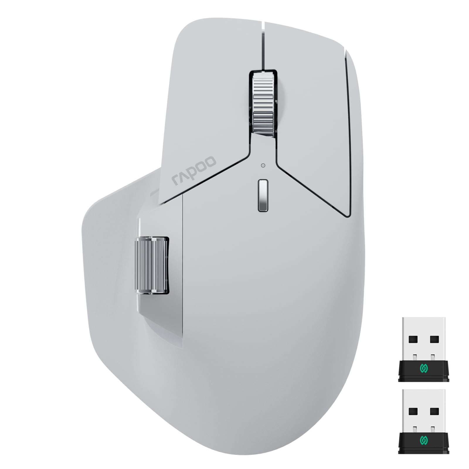 RapooMT760 PRO Wireless Mouse, NearLink + Bluetooth 5.0 Multi-Device, 12K DPI, 2K Polling, Ergo for Work & Gaming, 11 Programmable Buttons, On-Board Memory, Quiet Clicks, USB-C, 120 Days Battery LifeCarbonfree Certified