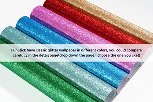 Funstick Ruby Red Glitter Wallpaper Border Self Adhesive Sparkle Red Wall Borders Peel And Stick Red Glitter Contact Paper Decorative Removable Fabric Wallpaper For Bedroom Living Room Craft 3.9"X200" #TOP7