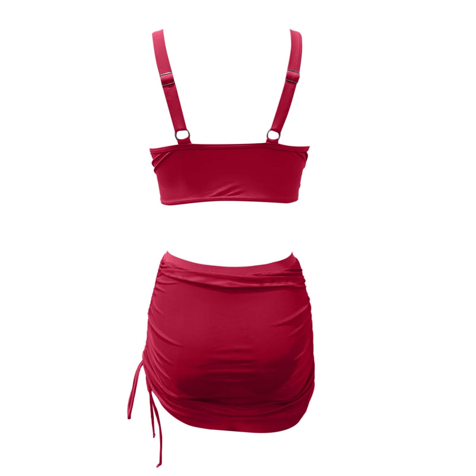 Damen Bikini Set Bunte Streifen Sport Strandmode Bikini Damen Bauchweg Sexy Tanga Monokini Strandmode Raffung Sheer Slim Fit Badeanzüge für Große Größe Badeanzugkleid Baderock