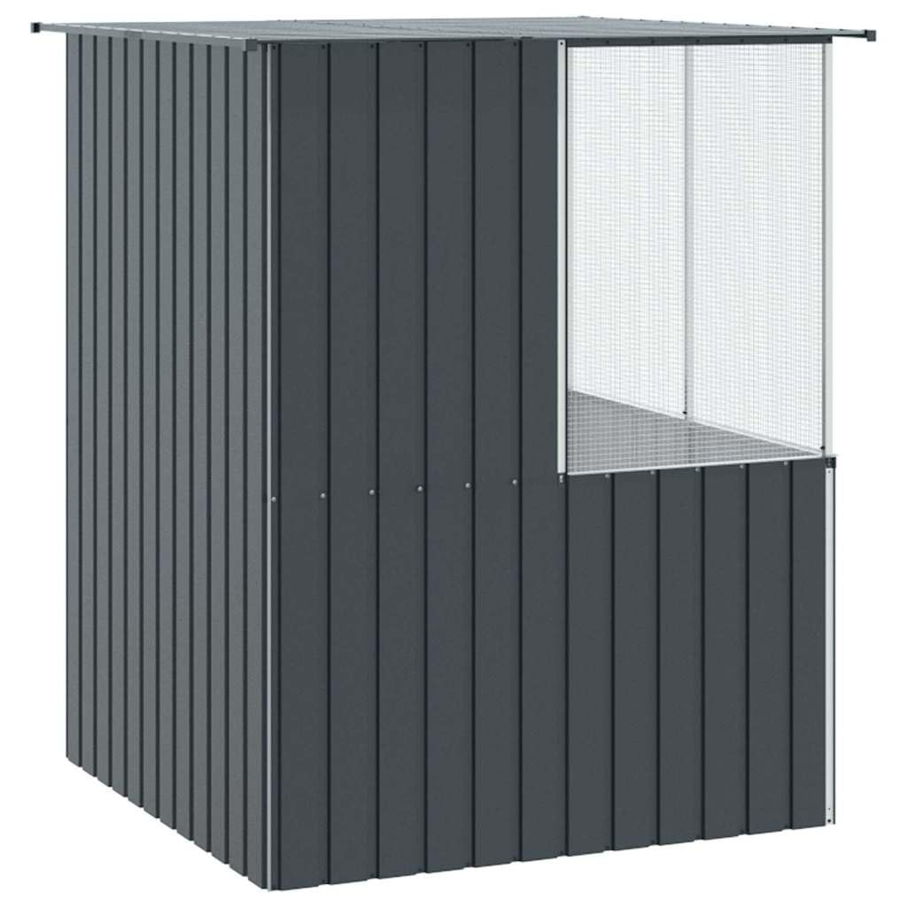 INLIFE Vogelkäfig Anthrazit 154 x 154 x 200 cm Verzinkter Stahl,Tier- & Haustierbedarf,Haustierbedarf,Vogelbedarf,Vogelkäfige & -ständer,Anthrazit,61.8 KG,3325168