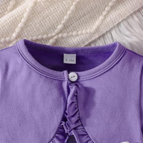 Toddler Girls Princess Dress with Crop Cardigan Dresses Ruffle Shrug Sweaters Kids Girls Fall & Spring 2PCS Clothes2