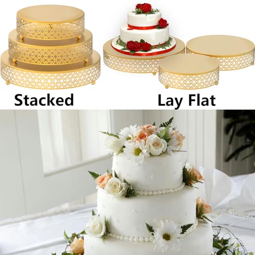 Youeon Set Of 3 Metal Gold Cake Stand thumb #5