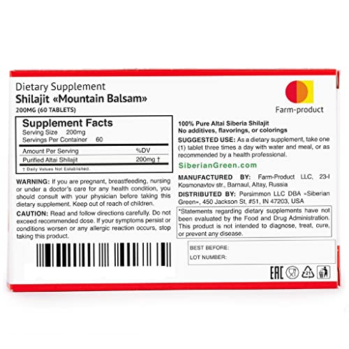 Altai Shilajit 120 Tablets "Mountain Balsam" - Original Altai Siberian 100% Pure Fulvic Acid And Trace Minerals #TOP4