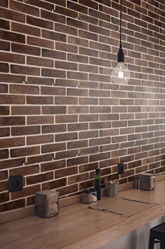 Image of DWELLSINDIA Dark Brown Bricks Self Adhesive Wallpaper, Waterproof, Scratch Resistant, Laminated (41cm x 244cm, Multicolour)