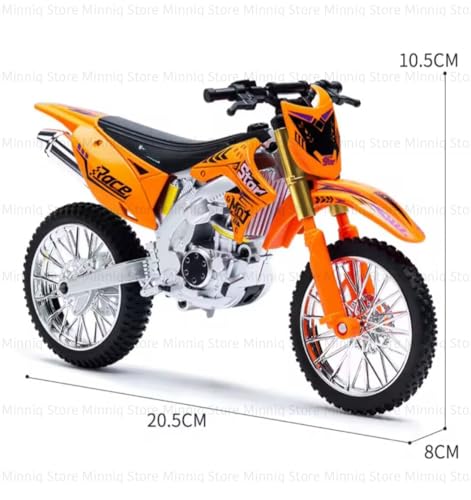 Image of Compatible for 1:12 Kavasaki KX450F Motorcycle DieCast Model, Suspension and Hand Free Roller, Toy Motorcycle Collection with Music Lighting Toy for Kids (Kavasaki KX450F-Orange)