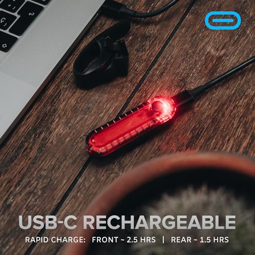 Np Night Provision [New 2024] Bx-500 Usb-C Bike Light Set - Powerful Front And Back Lights 10Hrs Max Rechargeable Type-C Bicycle Led Headlight Kit - 18Hr Max Taillight Accessories For Night Riding Cycling Safety thumb #5