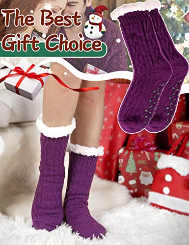 Image of EBMORE Women Slipper Fuzzy Socks Fluffy Cozy Cabin Warm Winter Soft Thick Comfy Fleece Non Slip Home Socks
