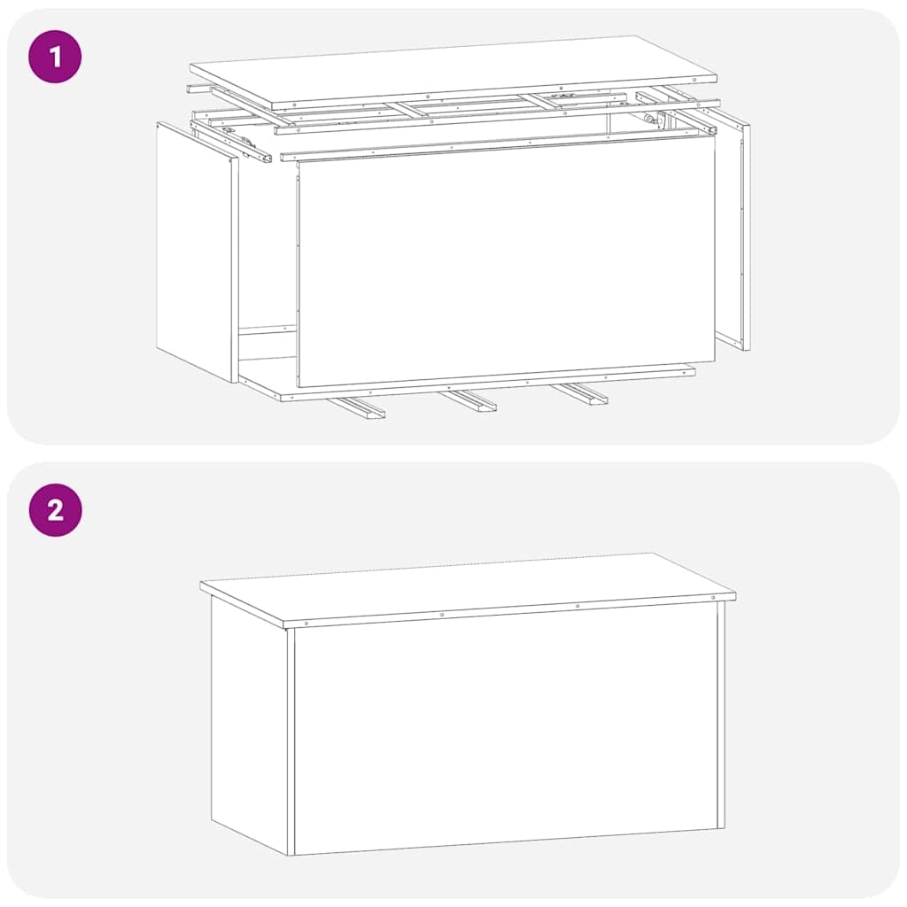 vidaXL Boîte de Rangement Extérieure Blanc 100 x 50,5 x 50 cm Acier, Solution de Rangement pour Jardin et terrasse, boîte résistant aux intempéries, Organisateur métallique Robuste
