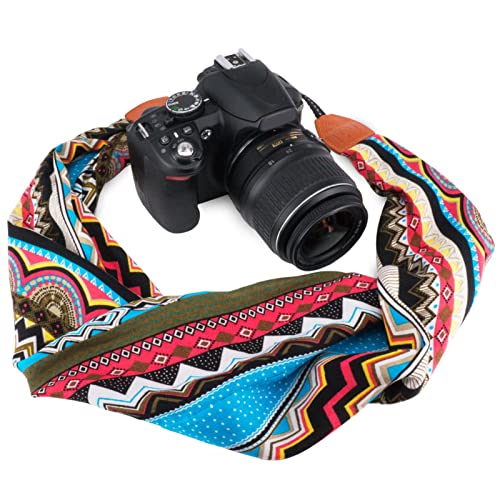 Wolven Soft Scarf Camera Neck Shoulder Strap Belt Compatible With All Dslr/Slr/Digital Camera (Dc) / Instant Camera Etc, Multicolored #TOP3