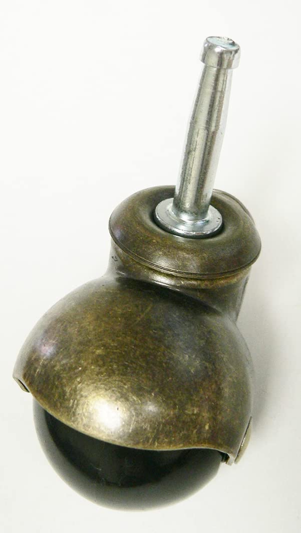 Oajen 2" Antique Brass Ball Caster with PVC Ball, Socket stem, Pack of 4