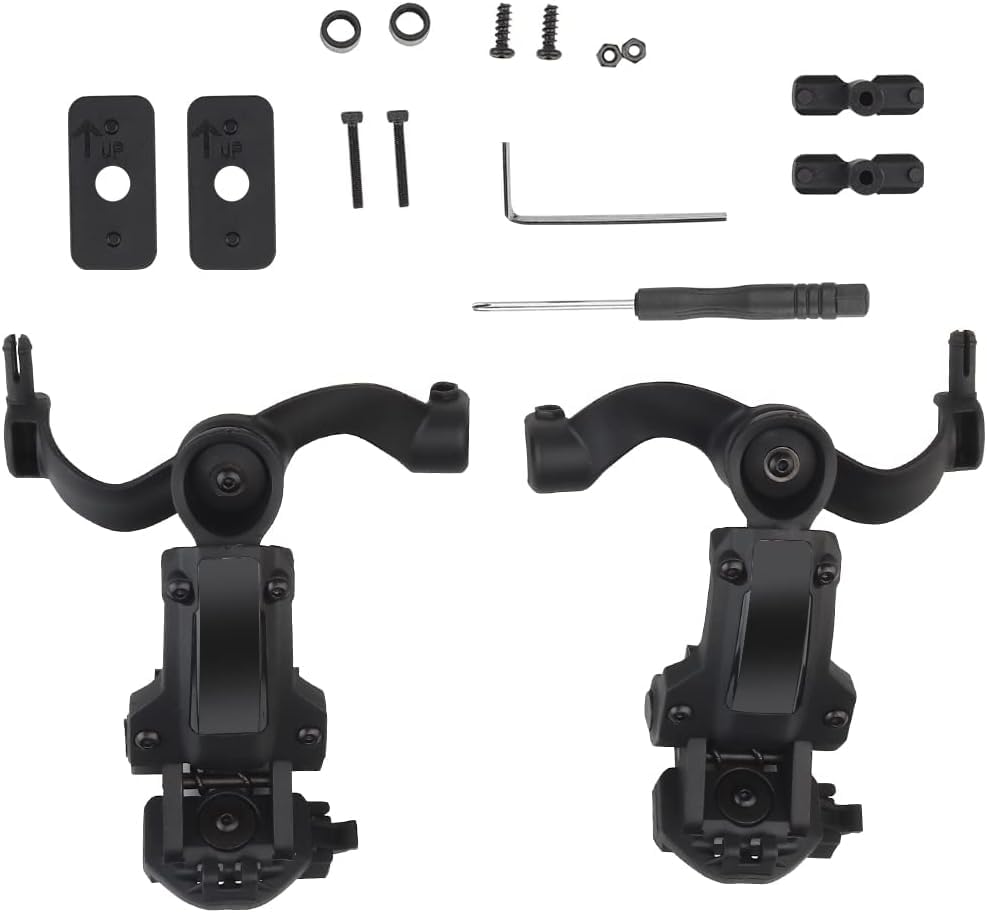 YBJMSFA Tactical Multi-Angle Rotation Helmet Rail Adapter,Tactical Headphone Adapter,For Ops Core Quick ACH Helmet Arc Rail Adapte