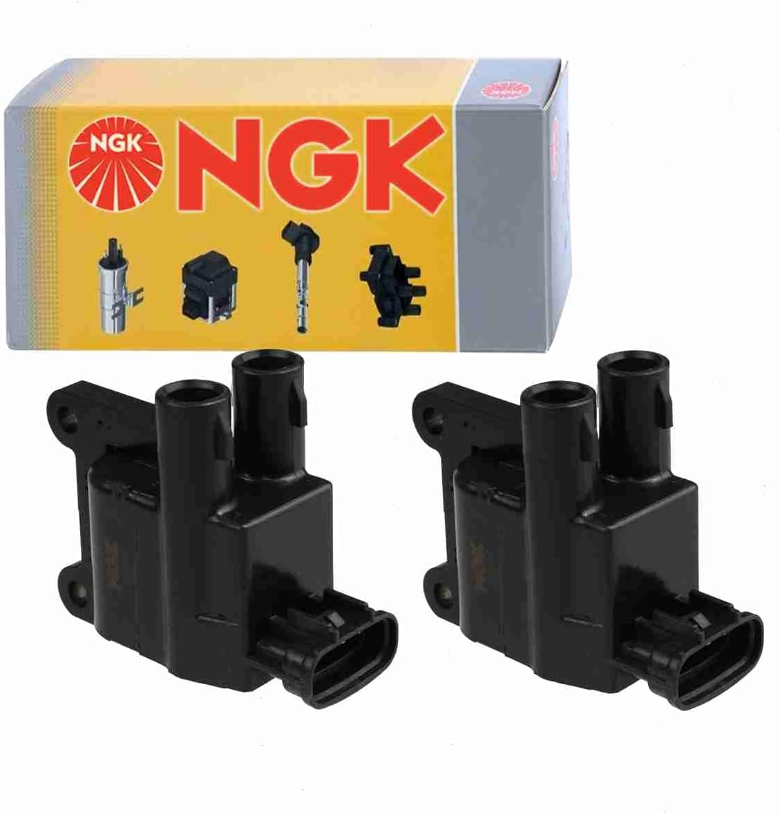 2 pc NGK Ignition Coils compatible with Toyota Tacoma 2.4L 2.7L L4 1997-2000