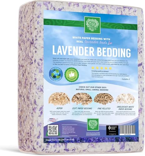 Small Pet Select Lavender Bedding, Paper Bedding with Real Lavender, Soft Animal Bedding with Odor Control for Guinea Pig, Rabbit, Hamster, or Bunny, Cage Accessories, Made in USA, 56L - Image 3