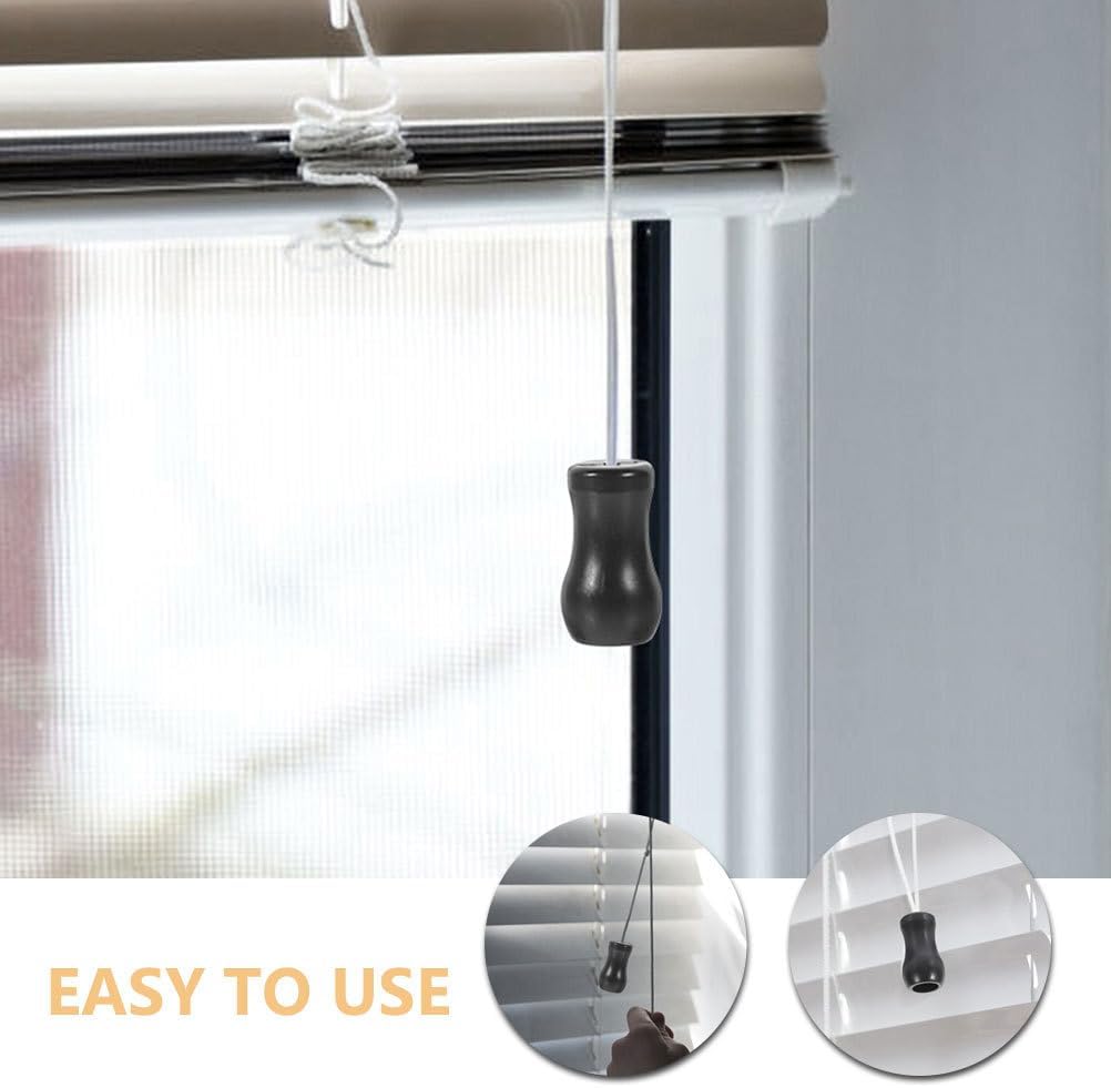 Luxshiny 12Pcs Black Blind Pull Cord Knobs - Pvc Cord Tassels for Window Blinds Easy Installation and Versatile Use in Home and Office