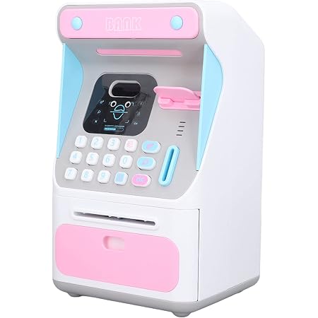 Omabeta Cajero Automático Para Niños – Hucha Con Reconocimiento Facial, Contraseña Y Carrete De Billetes, Gran Capacidad