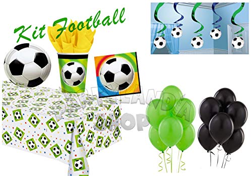 PARTYLANDIA Kit de fête d'anniversaire Football pour 16 Personnes, y Compris Ornements et décorations de thèmes - 75 pcs