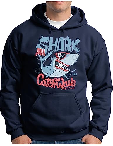 California Hoodie OM3 sweat à capuche homme avec logo requin et imprimé soleil USA