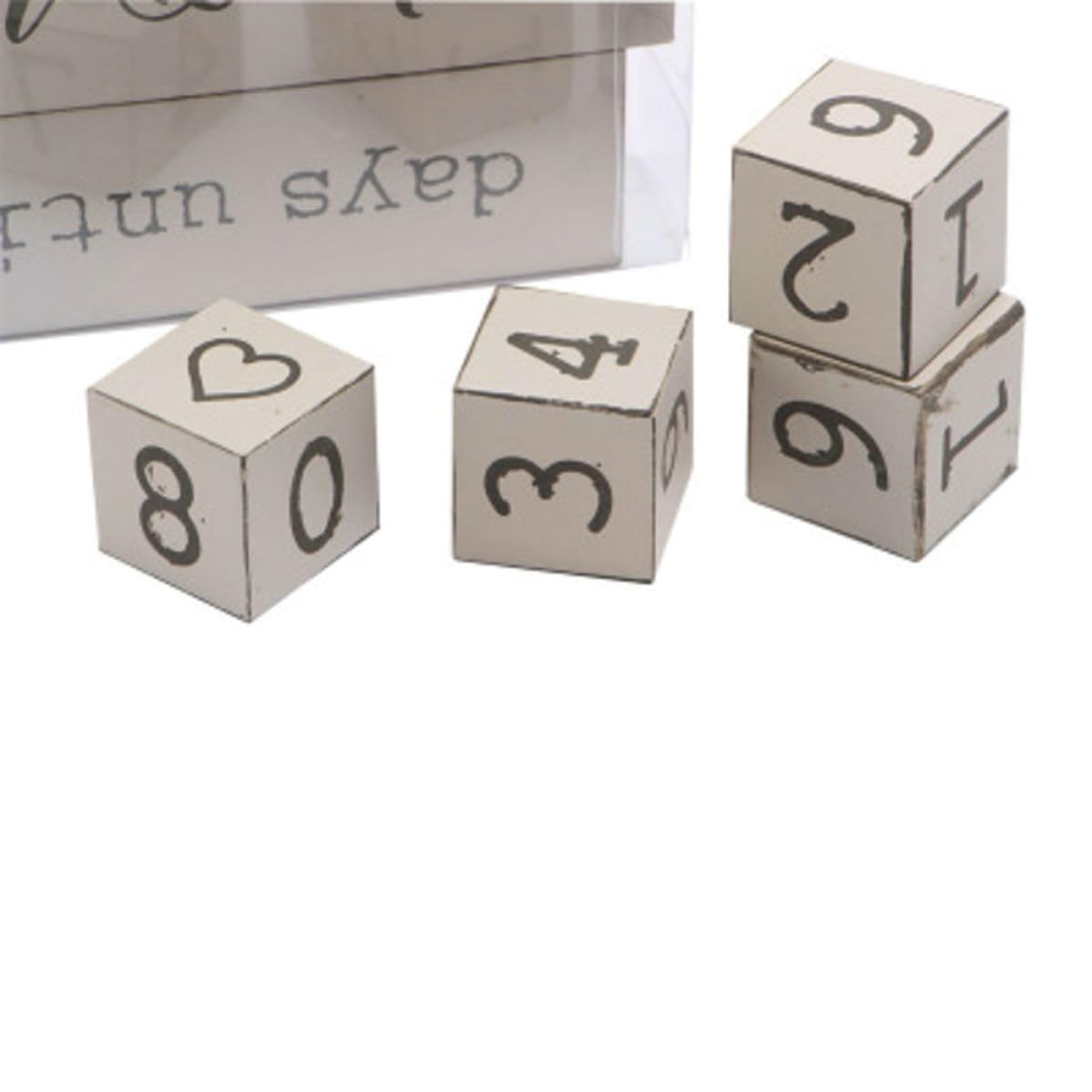 GALPADA Calendario da Tavolo per Conto alla Rovescia in Legno 6 Pezzi Design a Blocchi Matrimonio Decorazione per Scrivania Casa e Ufficio