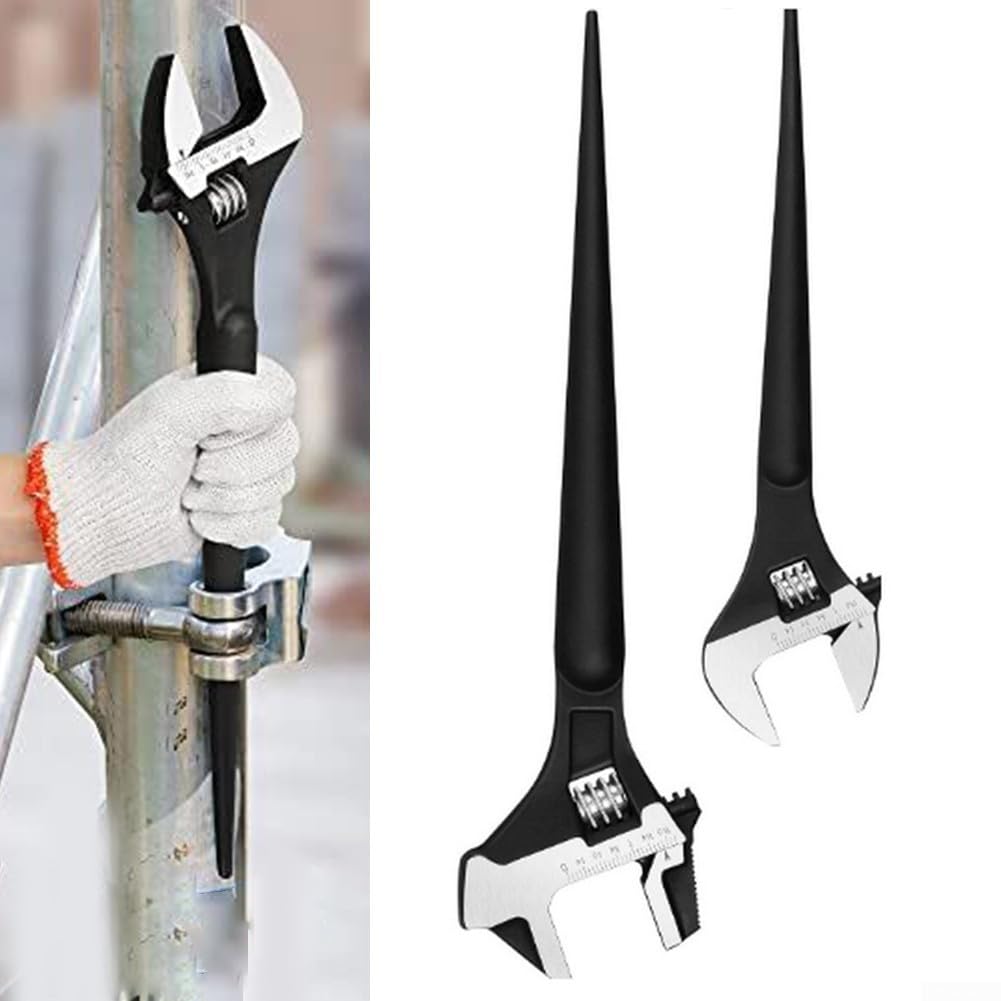 Llave ajustable, llave de espada resistente, juego de 12 y 16 ajustable con cabeza de martillo y bolsa enrollable para fontanero