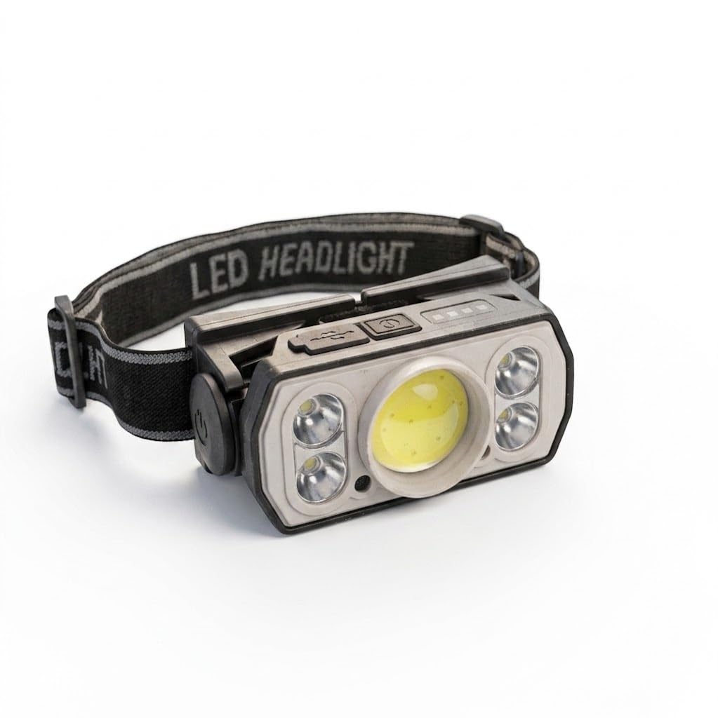 LED Headlamp Rechargeable, Ultra-Wide Floodlight Headlight with Modes, USB-C Charging, IPX4 Waterproof, Lightweight Adjustable Head Torch for Camping, Running & Emergencies (6 Modes)-image-3