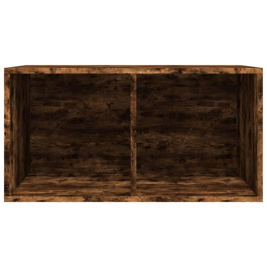 Armadi e stoccaggio,Armadi e rack di archiviazione multimediale,Scatola di immagazzinaggio in vinile rovere fumé 71x34x36 cm legno ingegnerizzato