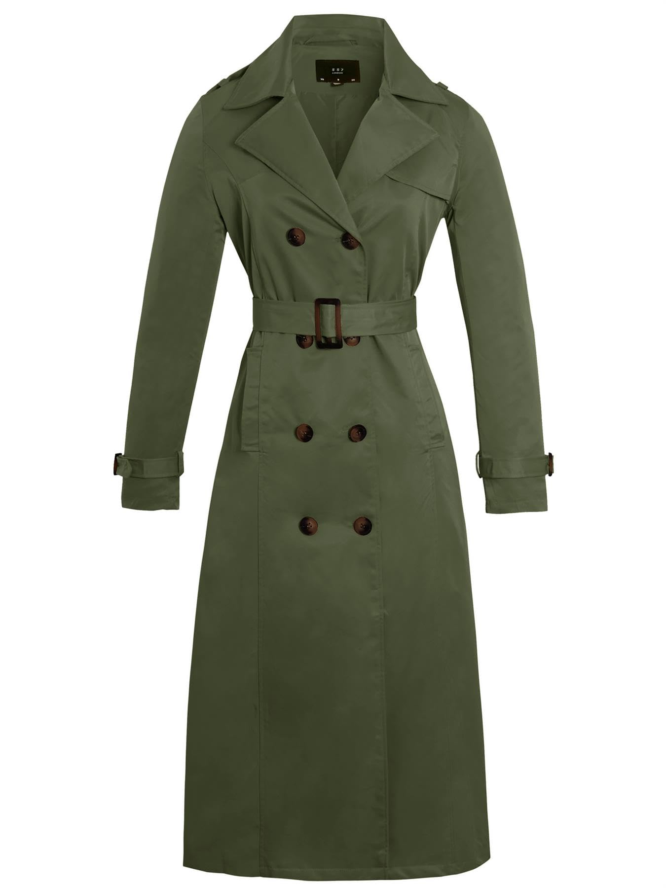 SS7 Womens Maxi Trench Coat Khaki
