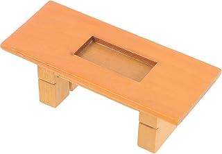 TOPPERFUN Decoração De Mesa De Centro Pequena Mesa De Centro Decoração De Madeira Mini Mesa De Chá De Madeira Mini Mesa De Chá Móveis De Boneca Mesa De Chá Em Miniatura Mesa Em Miniatura