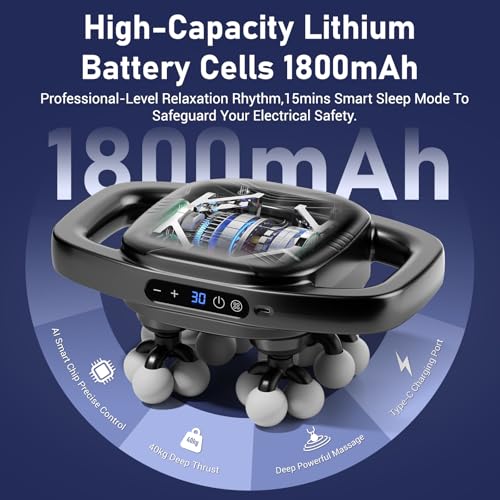 Image of 16 Head Massage Gun Deep Tissue, Handheld Back Massagers, Quiet Multi 16 Head Massage Gun for Shoulders, Neck, Legs, Portable Muscle Gun, Pain Relief, 3 Modes & 30 Intensities- Gifts for Men Women
