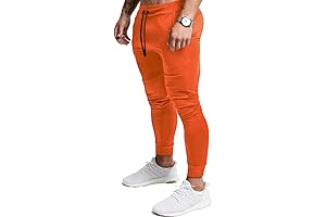 Men's Joggers Orange: Slim Fit, Athletic Workout Pants for Style and Function