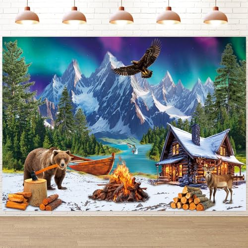 Toile de fond photographie arctique 3x2,4m aurore boréale