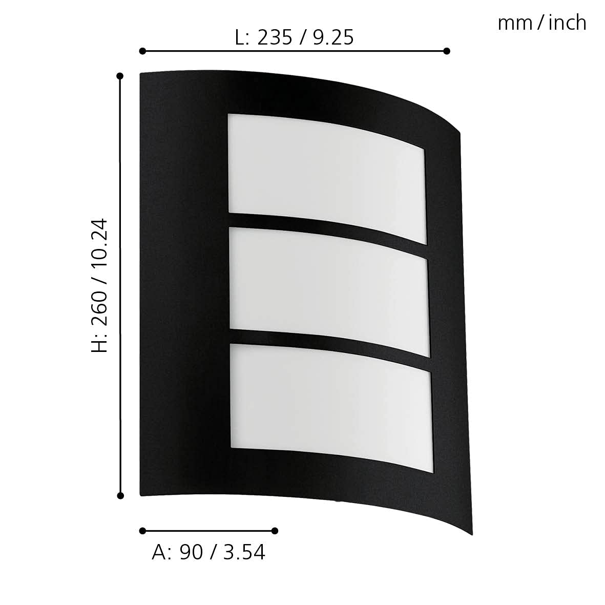 EGLO Outdoor Wall Light City, External Porch Lighting - Image 3