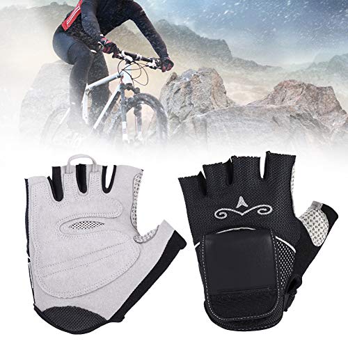 Ruiqas Rearview Mirror Cycling Gloves, Half-Finger Motorcycle Gloves with Safety Rear View Mirror Outdoor Biking Accessory - Thumbnail 5