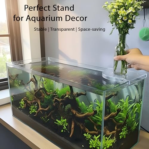 Image of Aquarium Plant Holder for Rimless Fish Tank - 2 Pcs Corner Shelf for Fish Tank Top, Aquatic Plant Planter & Organizer for Aquatic Plants, Decor, and Accessories (White)