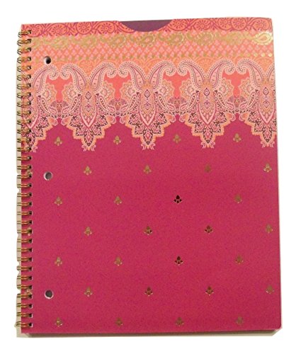 Carolina Pad Studio C College Ruled Poly Foil Cover Spiral Notebook, The Taj Mahal Collection (Violet, Pink and More, 9.25 Inches x 11.25 Inches, 80 Sheets, 160 Pages)