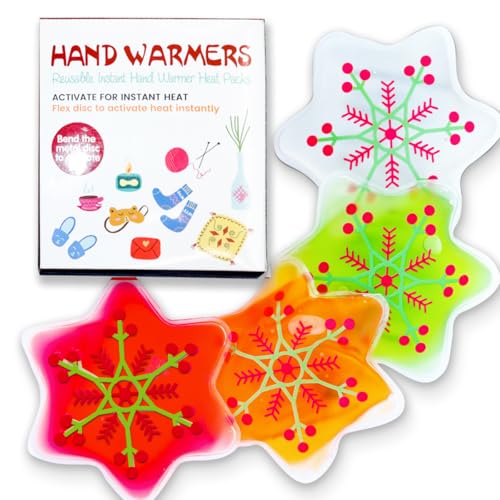 Reusable Snap Heat Pack, Click Hand Warmers for Camping, Outdoor, Indoor, Working, Studying (Christmas Star)